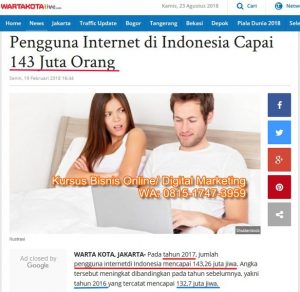 Data Pengguna Internet di Indonesia 2017-WartaKota
